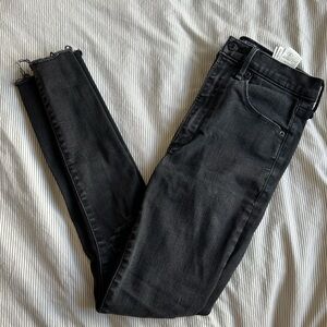Abercrombie & Fitch Black Ripped Ultra High Rose Super Skinny Jeans